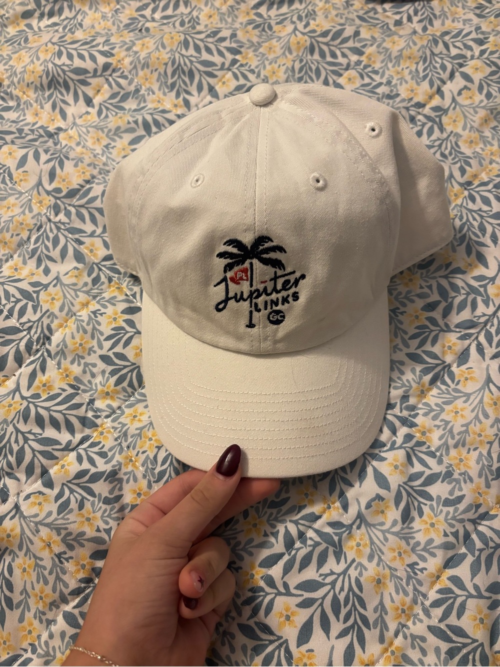 Mens White Golf Cap